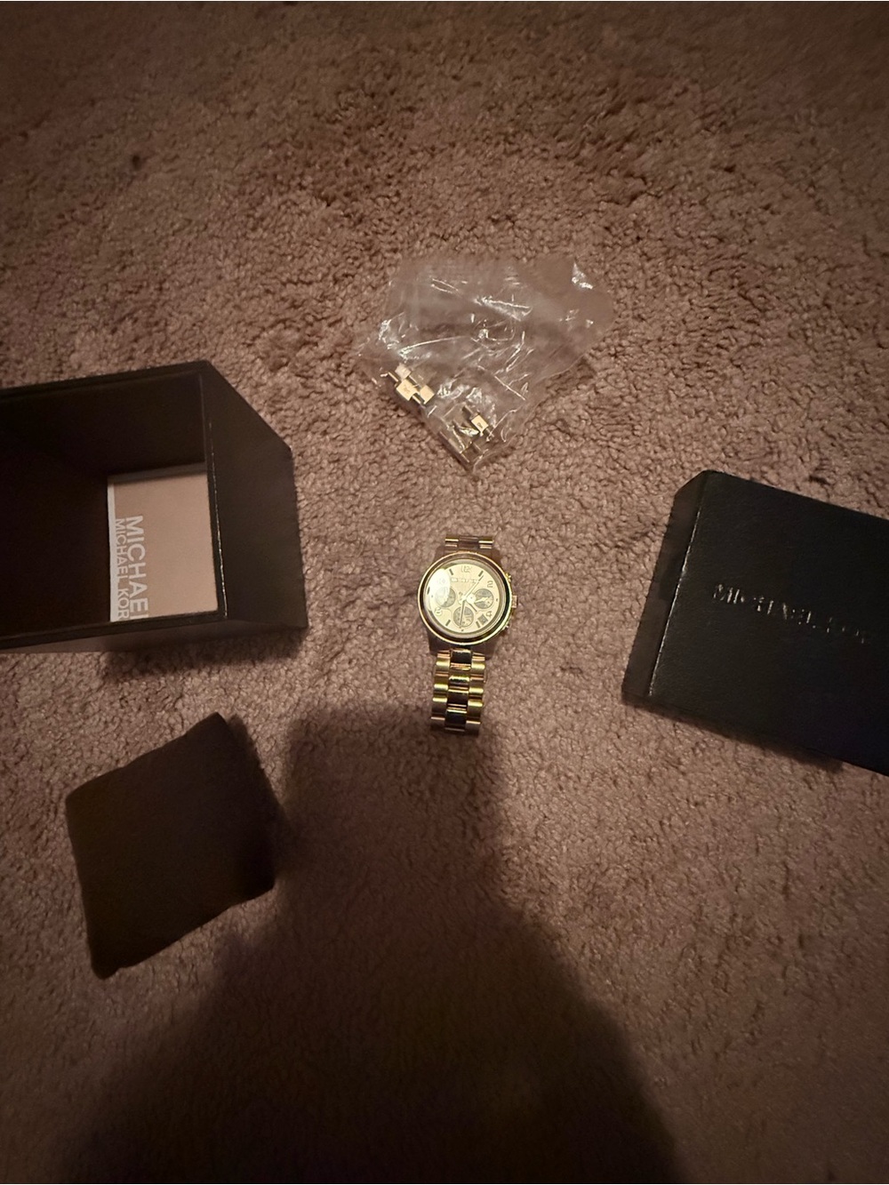 Authentic Michael Kors Gold Chronograph Link Watch